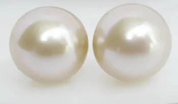 Gamtos AAA 10-11mm gamtos pietų jūros balta Juoda perlų auskarai moterims sterlingų--papuošalai
