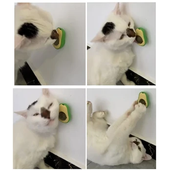 2vnt Funny Cat Pet Žaislas Avokado Katžolių Žaislas Praktinių Augintinio Kramtyti Žaislus Dantų Valymas Molinis Žaisti Produktų Įrankių Rinkinys