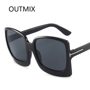 2020 Naujas Prekės ženklas Akiniai nuo saulės Moterims Prabangos Dizaineris T-formos Mados Juodas Kvadratas Rėmo sunglass Moterų Gradientas Saulės Akiniai oculos