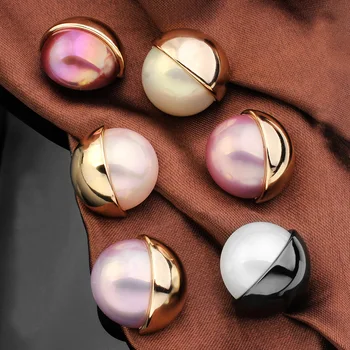 5vnt 18=24mm Išskirtinį spalvoto metalo perlų mygtukai Ponios vilnoniai megztiniai, paltai, sijonai, kepurės, drabužių dekoratyvines sagas C146
