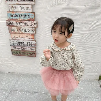 2019 m. Rudenį Naujų Atvykimo korėjos stiliaus medvilnės pure color visas rungtynes, princess mini kamuolys suknelė sijonas mielas sweet baby mergaitės