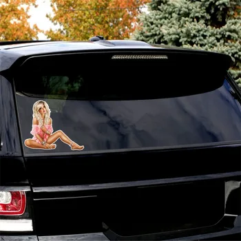 Tri Mishki WCS765 14*12.4 cm sekso graži mergaitė automobilių lipdukas PVC spalvingi Lipdukai Vandeniui lipdukas ant Automobilio korpuso ir Galinio Lango