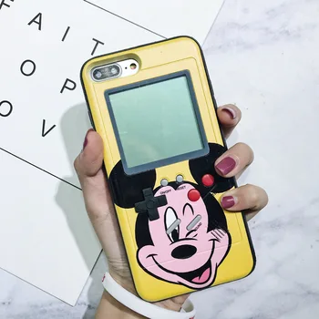 Disney Mickey žaidimų konsolės, vaikų mini žaidimų, accesorios iPhone 11case iPhone 6 78 x xr 11 Pro Max Minnie telefono dėklas