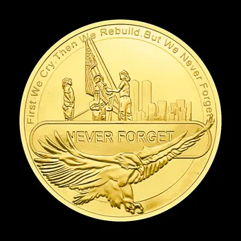 2021 20-metį 9/11 Terroist Išpuolių Pasaulio Prekybos Centro Suvenyrų Dovanų Aukso spalvos Iššūkis Proginės Monetos