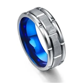 Naujas, Nerūdijančio Plieno, Mėlyni Žiedai Moterims Sidabrinis Papuošalų Pora Vestuvių Žiedai Vyrų Mados Derliaus Žiedas Femme Lady Geometrijos Žiedas