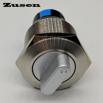 Zusen 22mm ZS22-22X/31/S metalo selektoriaus jungiklis 3 pozicijos on/off/on 2NO2NC mygtukas jungiklis