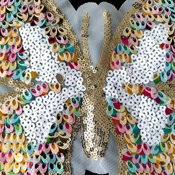 Marškinėliai Moterims gyvūnų pleistro spalvos blizgančiais 180mm drugelis elgtis su juo dviratininkas lopai drabužių audinio lipdukai Kalėdų dovana