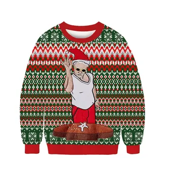 Vyrai, Moterys, Santa Bjaurusis Kalėdų Džemperis 3D Juokinga Spausdinti Kalėdų Megztiniai Džemperiai Viršūnių Pora, Rudenį, Žiemą Įgulos Kaklo Palaidinukė