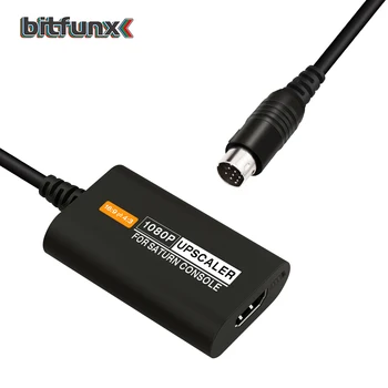 Bitfunx HDMI Konverteris SEGA Saturn SS 1080p Upscaler 4:3/16:9 vaizdo Kraštinių Santykis Jungiklis S-video Įėjimas