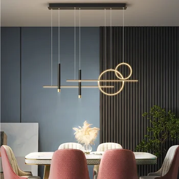 Modernus Minimalistinis Kavinė, Baras, Stalo Apdailos šviestuvo geometrinis Šiaurės Kūrybinis Dizainas Black LED virtuvės apšvietimo šviestuvas