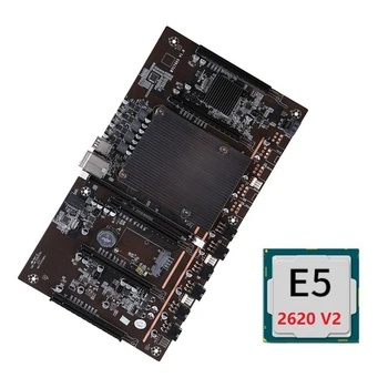X79 BTC Kasybos Plokštė H61 su E5-2620 V2 PROCESORIUS 5X PCI-E 8X LGA 2011 DDR3 Paramos 3060 3080 GPU už BTC Miner Kasyba