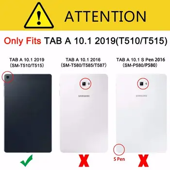 360 Sukasi Case For Samsung Galaxy Tab 10.1 2019 T510 T515 SM-T510 SM-T515 Planšetinio kompiuterio Dangtelis 