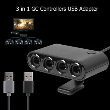 4 Uostų Konverteris GameCube GC Valdytojai USB Adapteris Converterfor Nintend Jungiklis GC/Wiiu/VNT 91*48*25mm