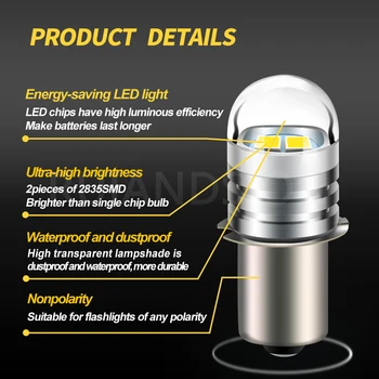 RUIANDSION 2vnt P. 13.5S PR2 LED Žibintuvėlis 6 v Lemputė 4D 4 Ląstelių Žibintų Žibinto Lempa Dviratis Šviesos Turas Atspalvį 6000K 100Lm Vandeniui