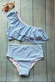 Vienas Shouulder Bikini Rinkinys Moterims Dviejų Dalių Dryžuotas Maudymosi Kostiumėlį 2022 Nauja Seksuali Susiėmę Maudymosi Kostiumėliai Moterų Paplūdimio Maudymosi Kostiumą, Plaukimas Kostiumas