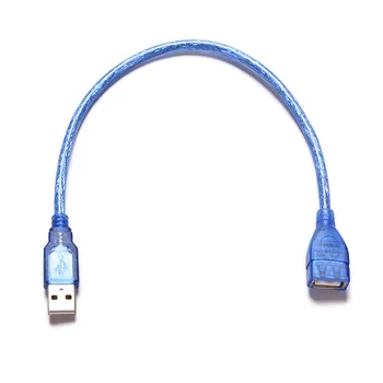 23cm Mėlyna USB 2.0 Išplėtimo Vyrų ir Moterų Jungties Kabelis Pelė/Klaviatūra/Fotoaparatas
