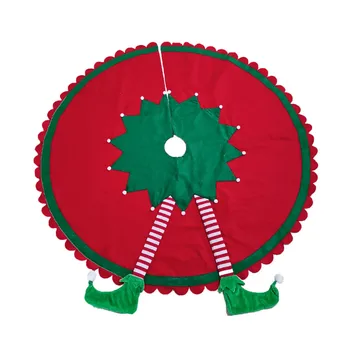 3D Elf Kojos Kalėdų Eglutė Sijonas neaustinių 48Inch Raudona Ir Žalia Didelis Kilimėlis Tinka Visiems Kalėdos Medžių Atostogų Apdaila